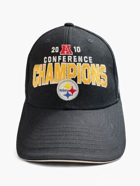 Reebok Pittsburgh Steelers 2010 AFC Champions Strapback Hat Black NFL Cap